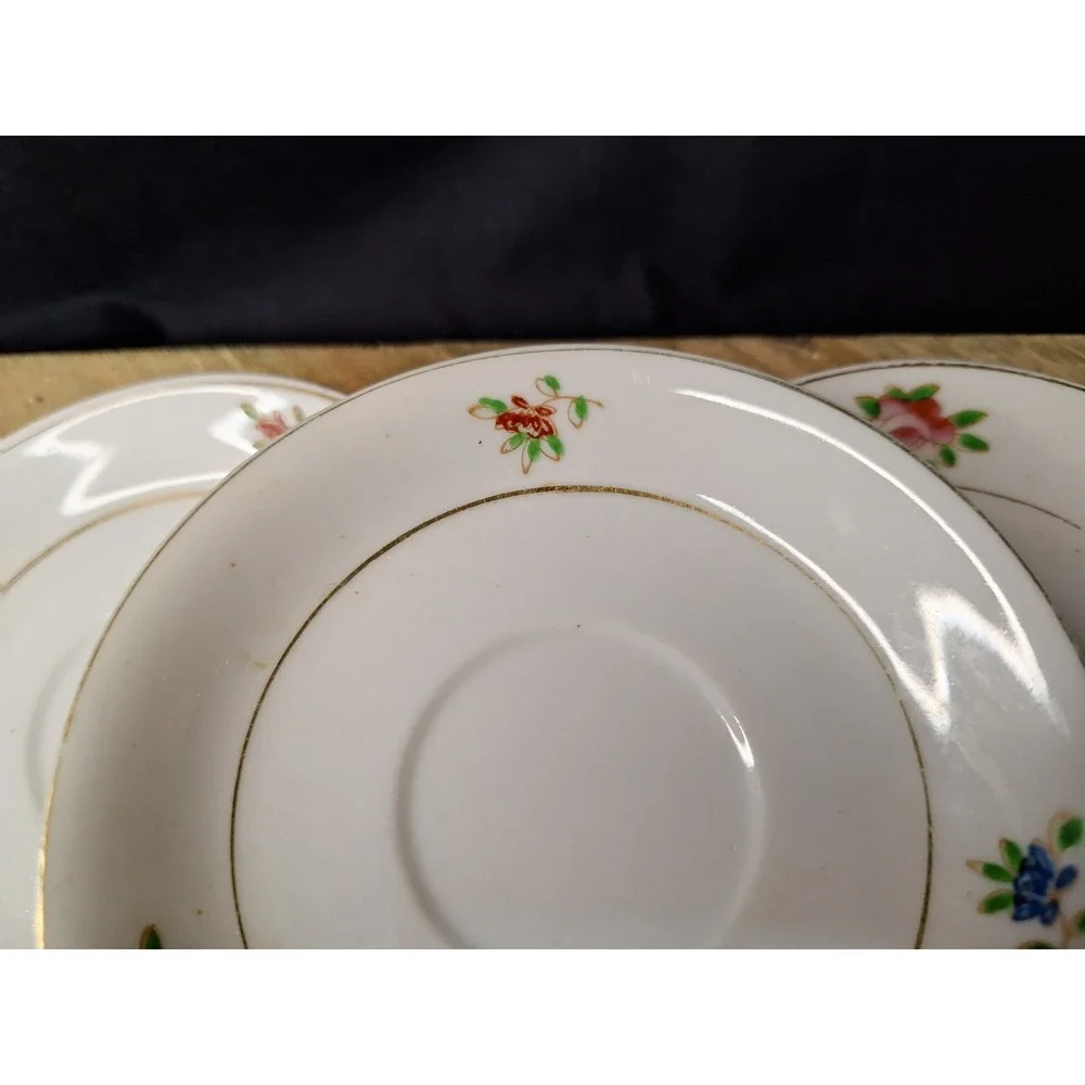 Vintage Made in Occupied Japan‎ Floral Tea Cup and Saucer Set 7 Piece Porcelain